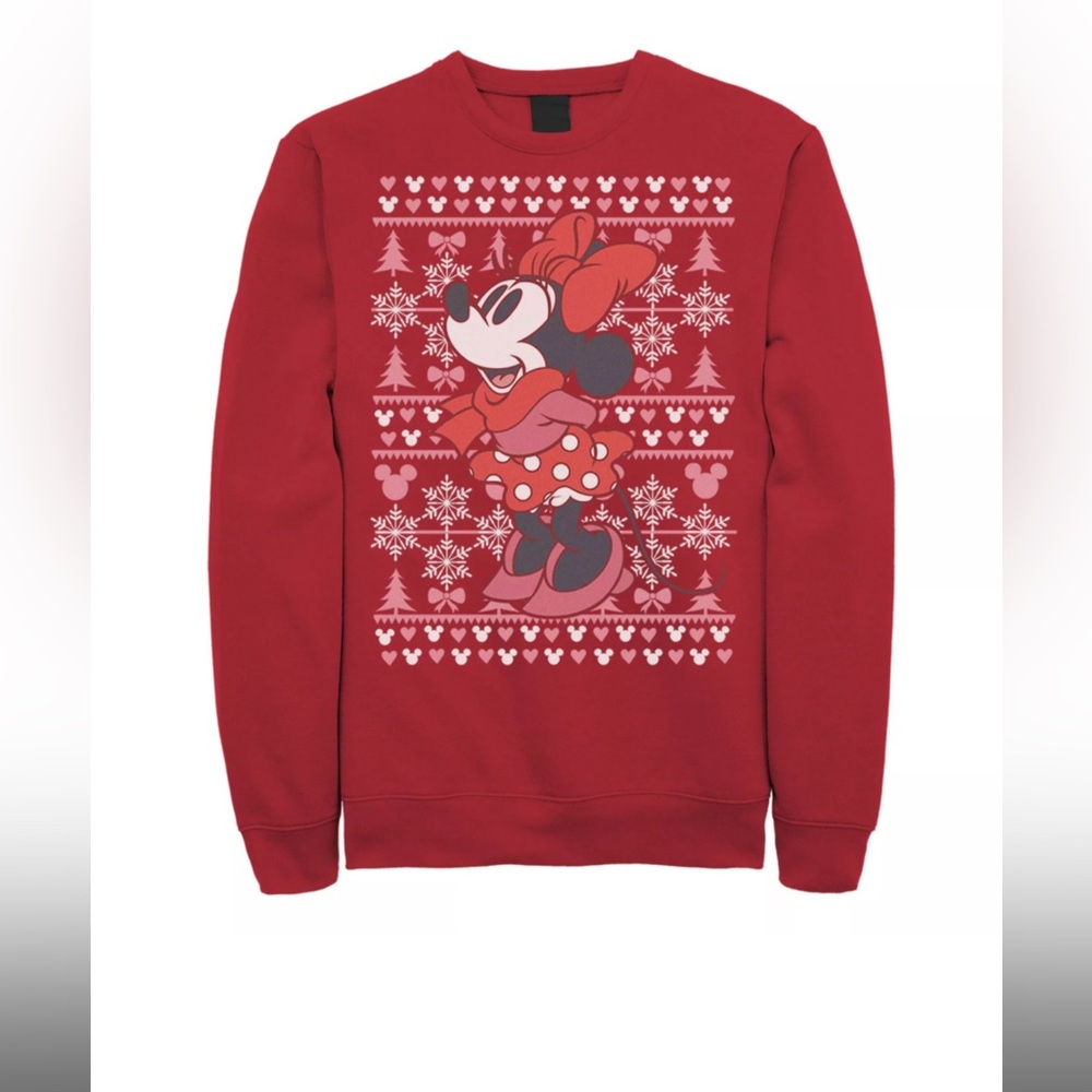 Disney's Minnie Mouse Men's Christmas Sweater Style Sweatshirt